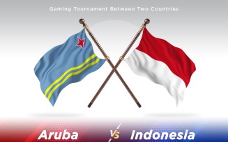 Aruba versus Indonesia Two Flags