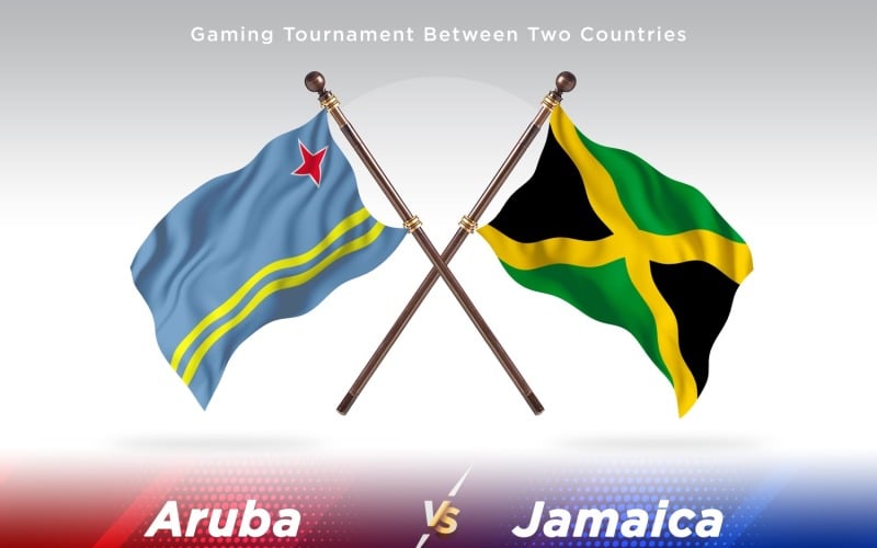 Aruba versus Jamaica Two Flags Illustration