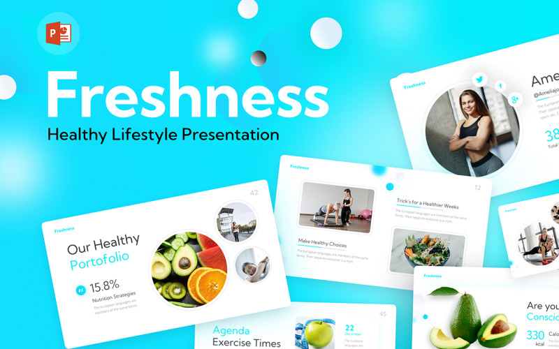 Freshness Healthy Lifestyle Clean PowerPoint Template