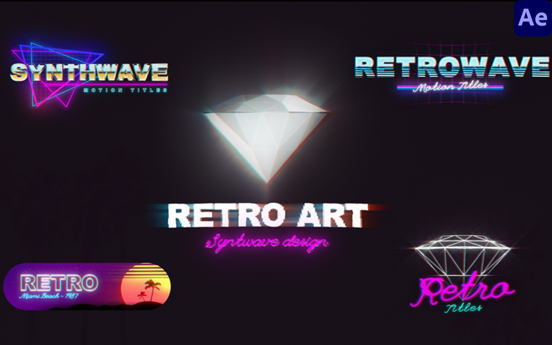 Kit Graphique #197458 Retro Synthwave Divers Modles Web - Logo template Preview