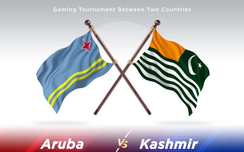 Aruba versus Kashmir Two Flags Illustration