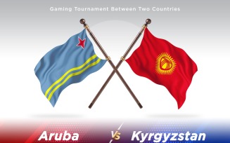 Aruba versus Kyrgyzstan Two Flags
