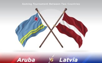 Aruba versus Latvia Two Flags