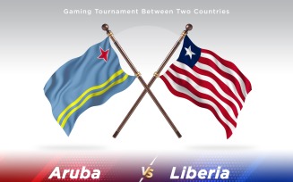 Aruba versus Liberia Two Flags