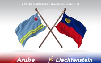 Aruba versus Liechtenstein Two Flags