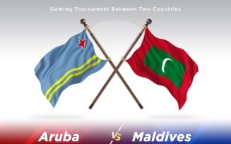 Aruba versus Maldives Two Flags