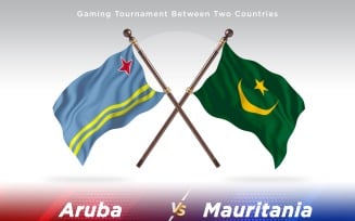 Aruba versus Mauritania Two Flags
