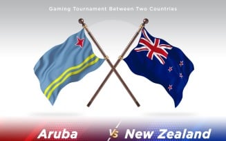 Aruba versus New Zealand Two Flags