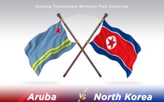Aruba versus North Korea Two Flags