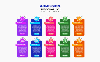 Education Infographic Design Template With 10 Concepts Or Steps