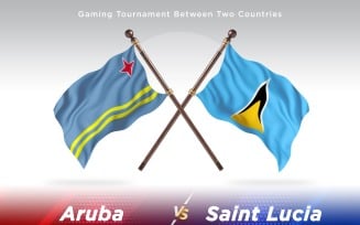 Aruba versus Saint Lucia Two Flags