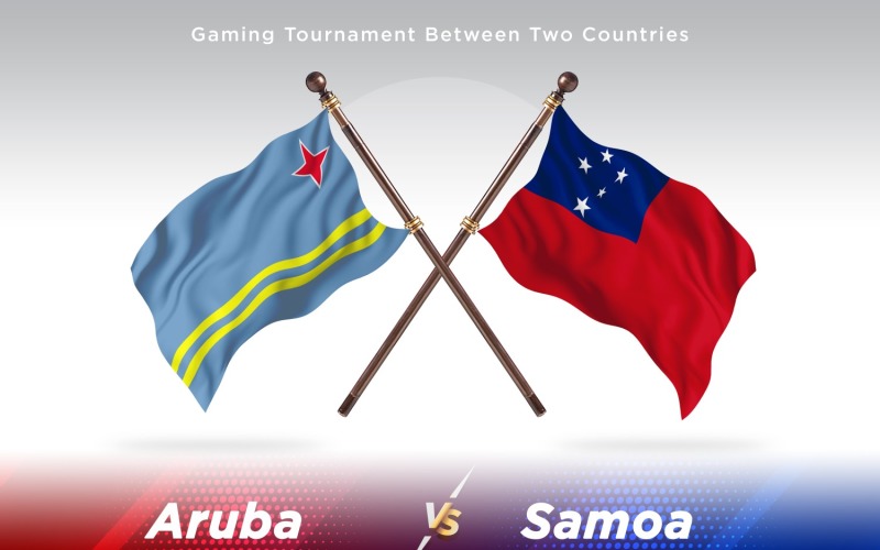 Aruba versus Samoa Two Flags Illustration