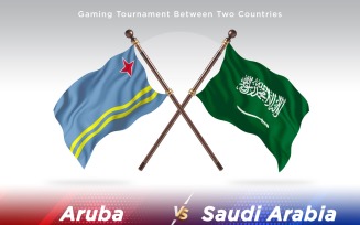 Aruba versus Saudi Arabia Two Flags