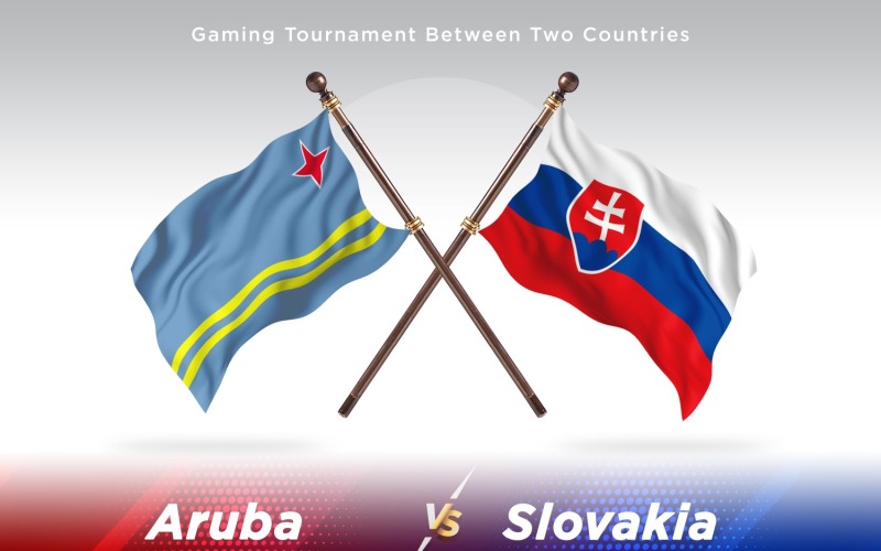 Aruba versus Slovakia Two Flags Illustration