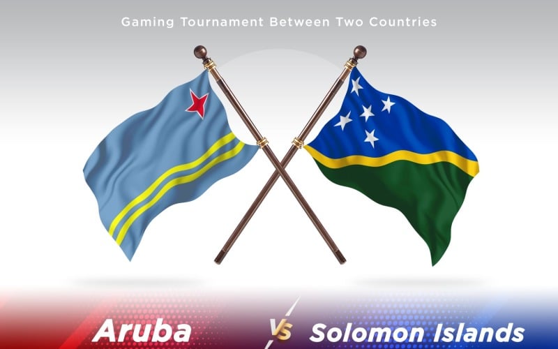 Aruba versus Solomon Islands Two Flags Illustration