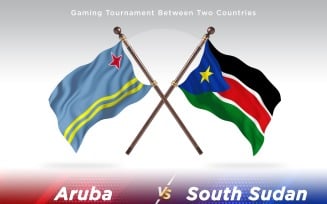 Aruba versus South Sudan Two Flags