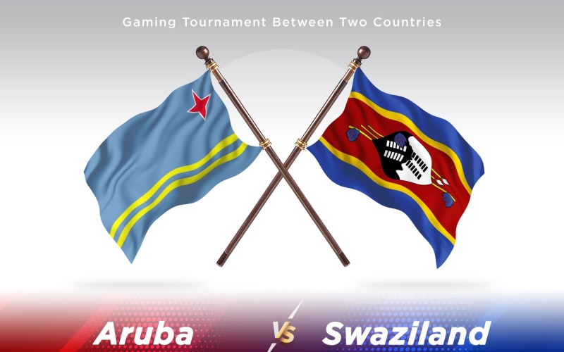 Aruba versus Swaziland Two Flags Illustration