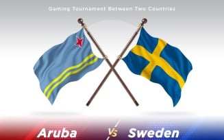 Aruba versus Sweden Two Flags