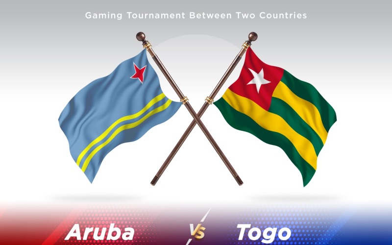 Aruba versus Togo Two Flags Illustration