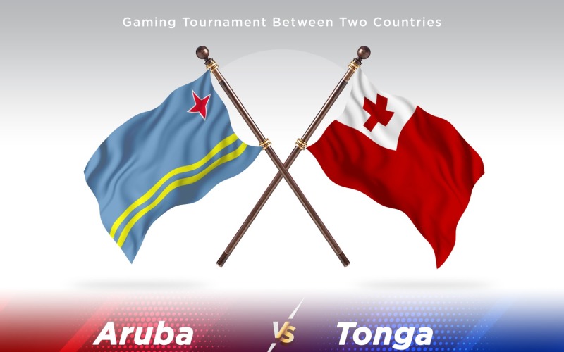 Aruba versus Tonga Two Flags Illustration