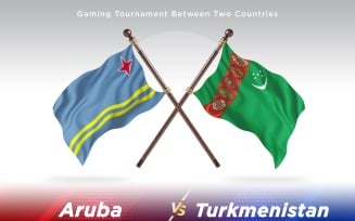 Aruba versus Turkmenistan Two Flags