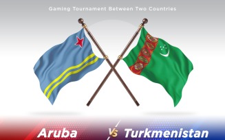 Aruba versus Turkmenistan Two Flags