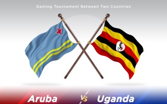 Aruba versus Uganda Two Flags