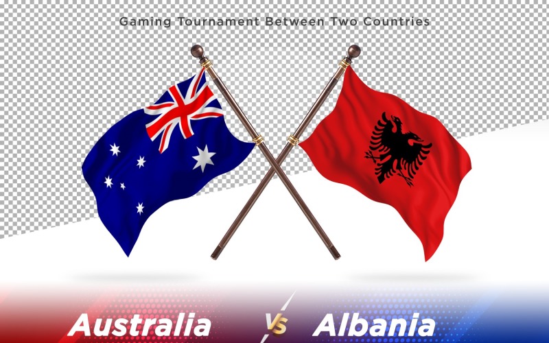 Australia versus Albania Two Flags Illustration