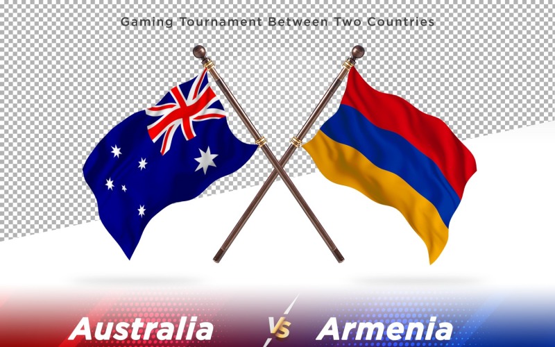 Australia versus Armenia Two Flags Illustration