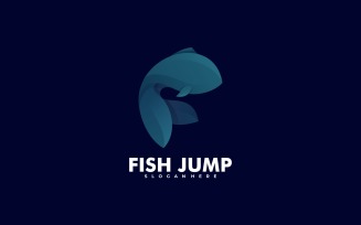 Fish Jump Gradient Logo Style