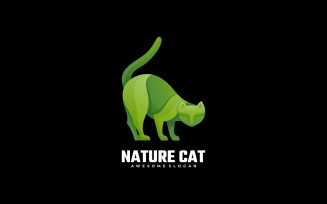Nature Cat Gradient Logo Style