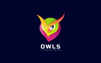Owls Gradient Colorful Logo Style