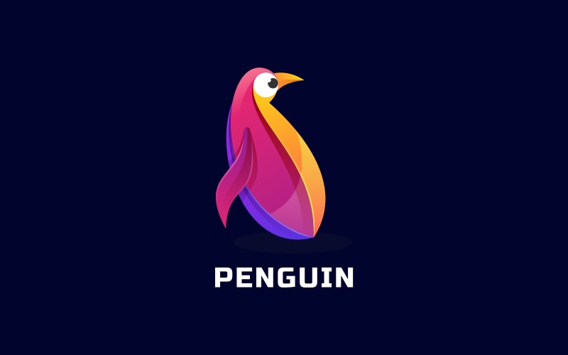 Penguin Gradient Colorful Logo Logo Template