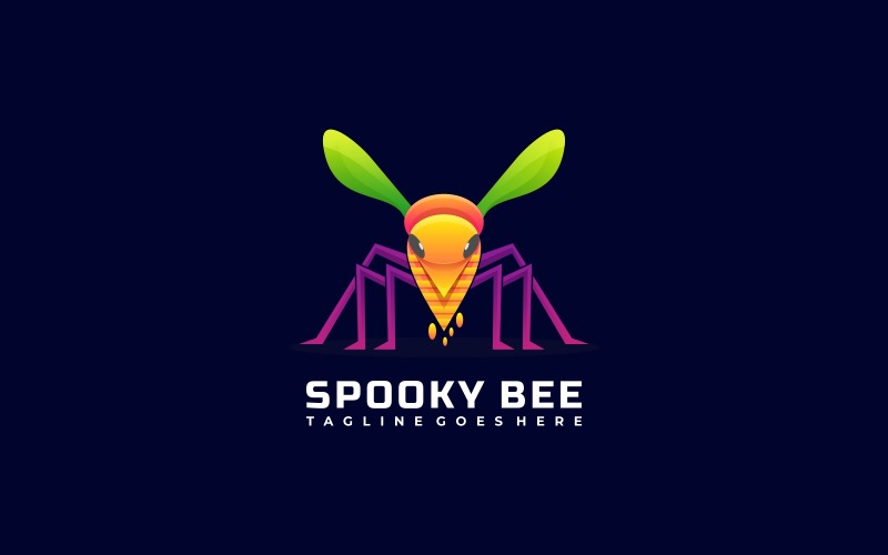 Spooky Bee Gradient Logo Style Logo Template