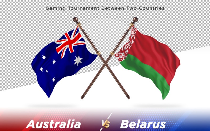 Australia versus Belarus Two Flags Illustration