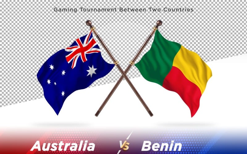 Australia versus Benin Two Flags Illustration