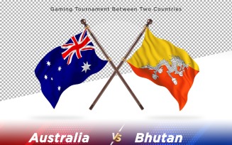 Australia versus Bhutan Two Flags