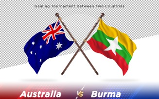 Australia versus Burma Two Flags