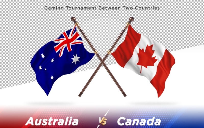 Australia versus Canada Two Flags Illustration