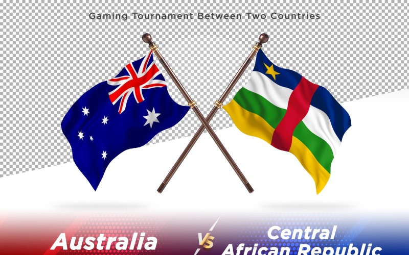 Australia versus Central African Republic Two Flags Illustration