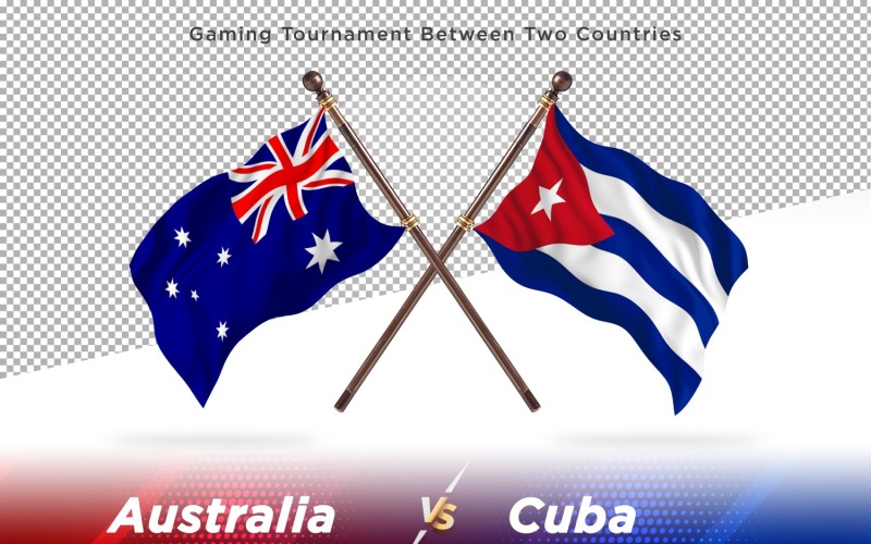 Australia versus Croatia Two Flags Illustration