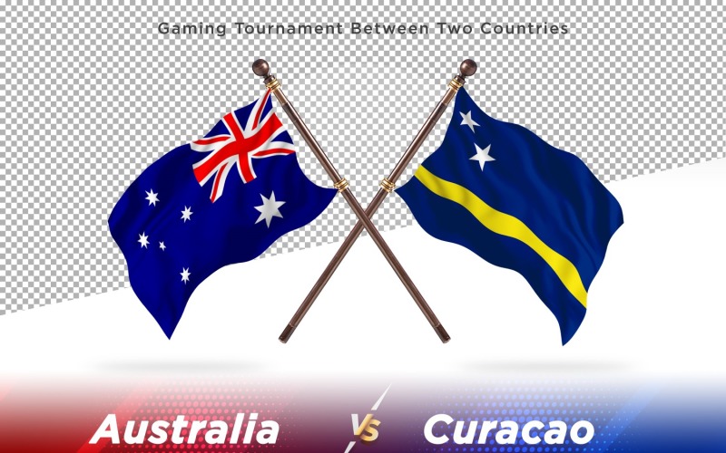 Australia versus Cuba Two Flags Illustration