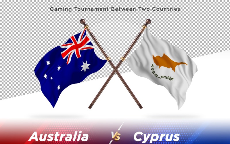 Australia versus Curacao Two Flags Illustration