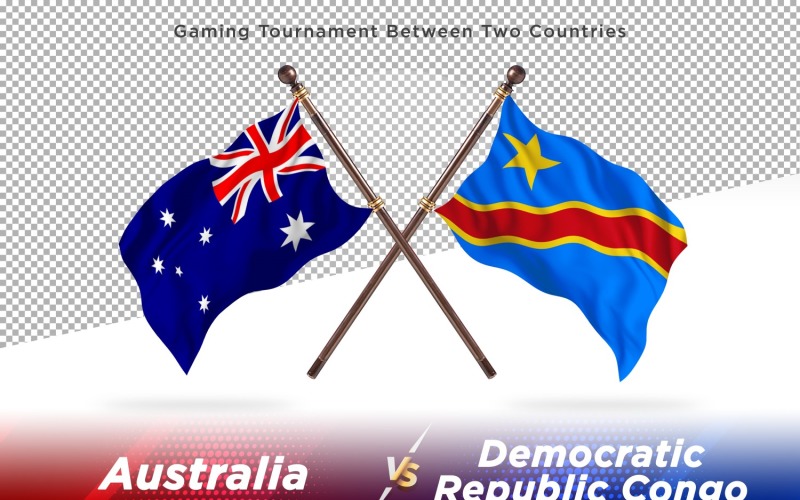 Australia versus Denmark Two Flags Illustration
