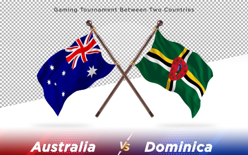 Australia versus Dominica Two Flags Illustration