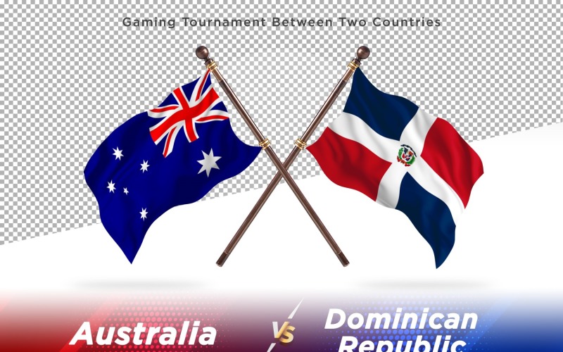 Australia versus Dominican Republic Two Flags Illustration