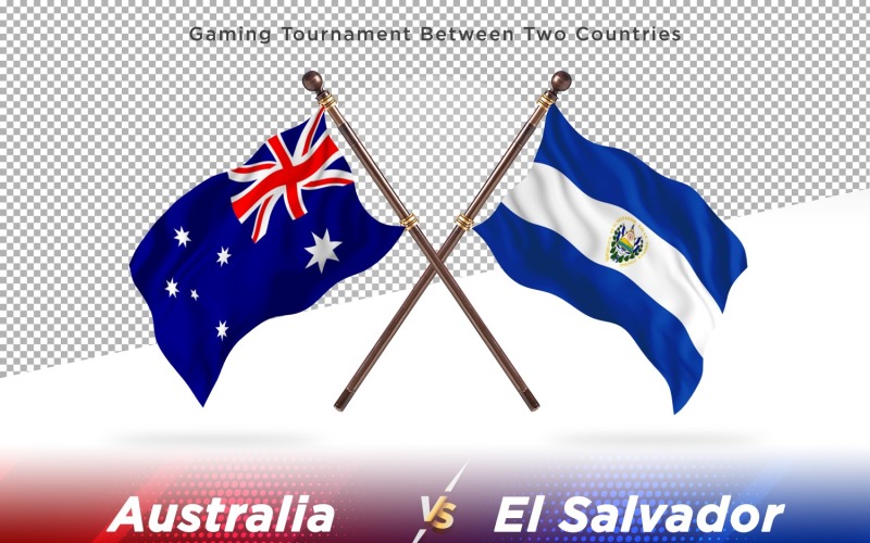 Australia versus El Salvador Two Flags Illustration