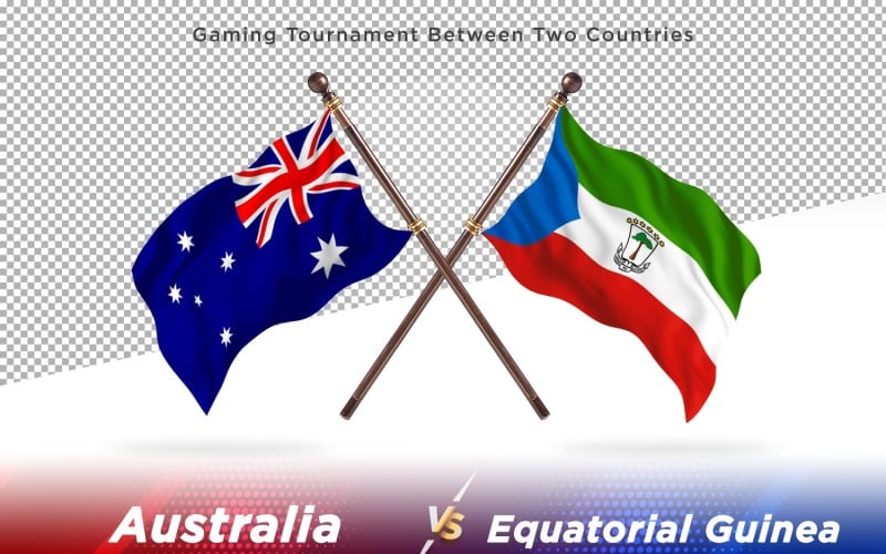 Australia versus Equatorial Guinea Two Flags Illustration