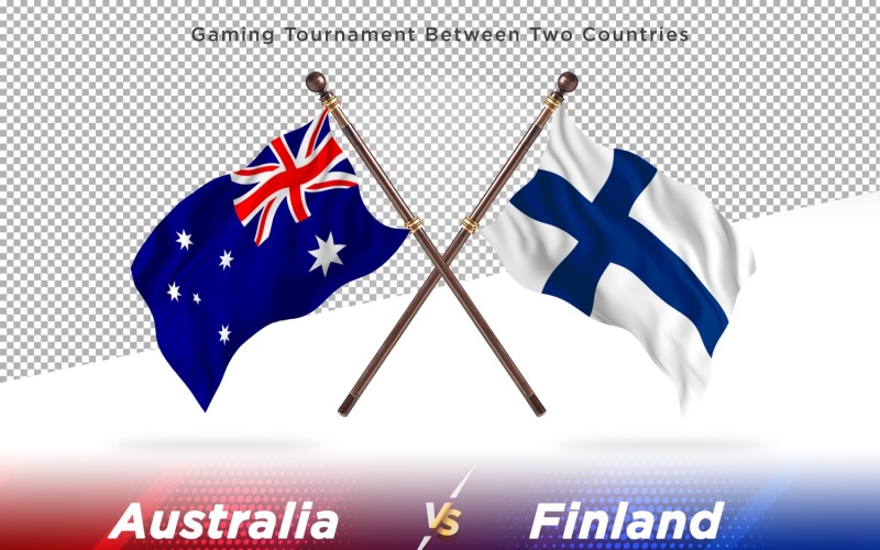 Australia versus Finland Two Flags Illustration