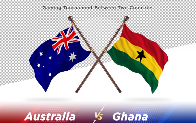 Australia versus Ghana Two Flags Illustration